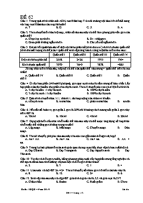Đề luyện thi THPT Quốc gia môn Sinh học năm 2019 - Mã đề 203